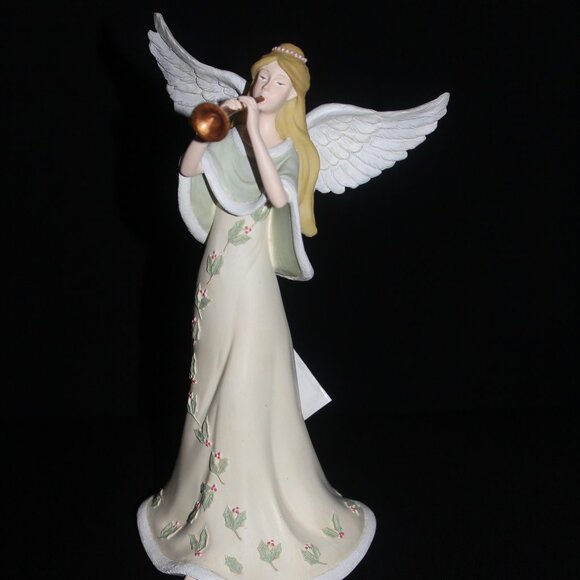 Angels Watching Over You Figurine | Russ Berrie Angel With Trumpet 33016 - Picture 1 of 9